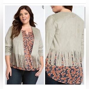 Torrid Suede Fringe blazer